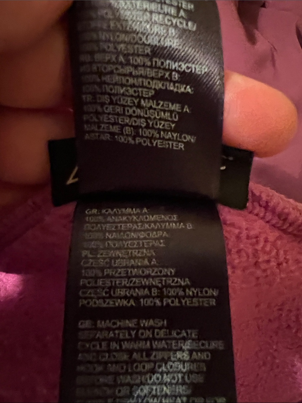 The North Face Two-Tone Magenta/Pink Hooded Fleece Jacket - Picture 14 of 14